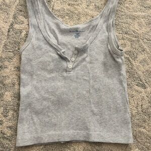 Brandy Melville Gray Ribbed Tank Top